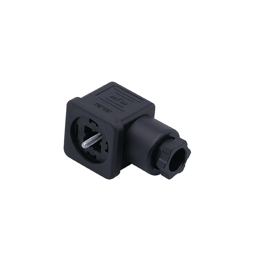 Connettore Nero 26x26 mm - Tripolare PG9 per Bobina B6/B12/B60 - Cod.182-09-N/SAC 