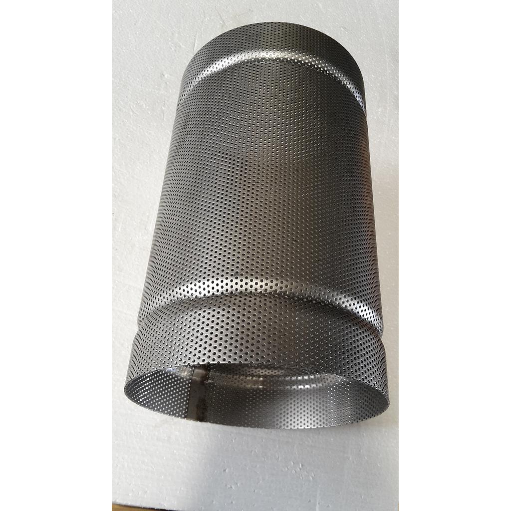 Cestello inox 304 , di ricambio per filtro Mival DN125 - Fig. 265/266 - Modello Speciale prodotto con Lamiera forata , con fori diametro 1,25 mm , 2 nervature di rinforzo - C265.125.I4.1,25
