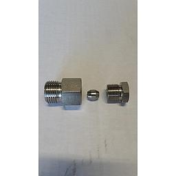Raccordo Scorrevole Inox Aisi 316 - Attacco Gas Maschio 1/2" x diam. 8 - PT100 - Cod.RASCO8AI12-SEI. 