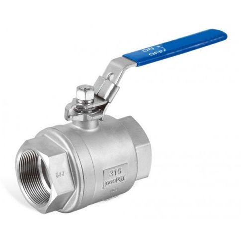 Valvola sfera monoblocco, corpo e sfera inox aisi 316, slitta di blocco, attacchi filettati FF Gas 1/2" - Art.1000-GTC