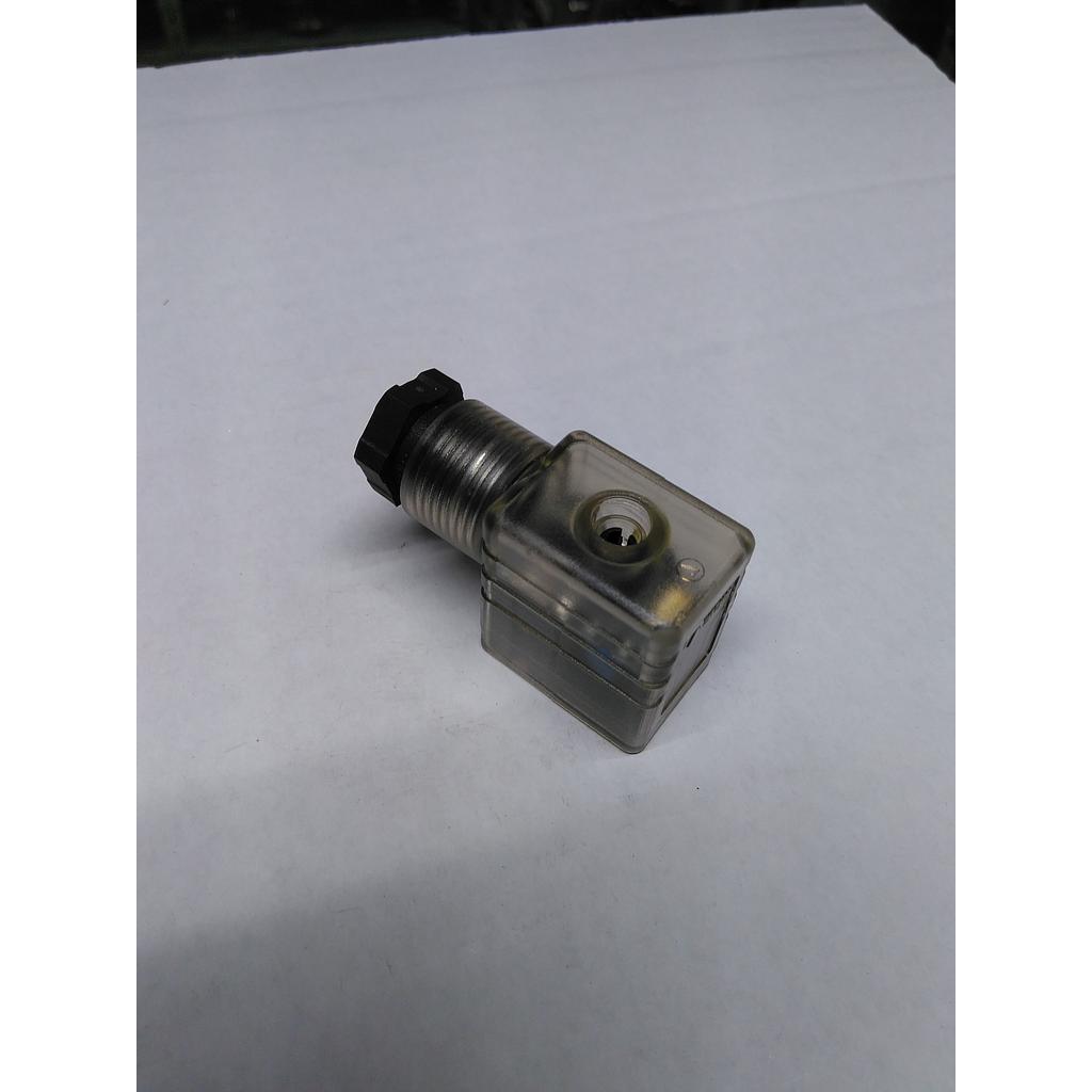 Connettore Rettangolare Trasparente con Led Verde 24V DC - B1T0912BE - Asco