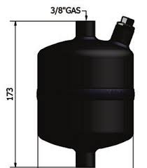 Barilotto di condensazione in acciaio carbonio A216 WPB , verniciato , attacchi 3/8" f.gas - cod.SP40 - OMC