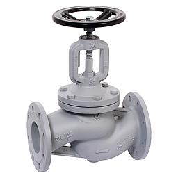 Valvola manuale DN15 PN16, corpo in ghisa sferoidale EN-GJS-400-18-LT, flusso avviato, tenuta stelo a soffietto, coperchio a vite esterna, tenuta otturatore: metallica. Fig.64 - Mival 