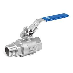 Valvola sfera monoblocco, corpo e sfera inox aisi 316, slitta di blocco, attacchi filettati MF Gas 1 1/4" - Art.1002-GTC   