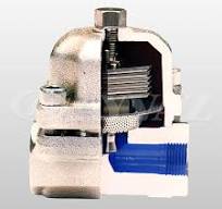 Scaricatore di condensa Termostatico-Bimetallico - valvola di ritegno e  filtro incorporato interno - filettato gas FF - 3/4" - Movimento Apertura/Chiusura regolabile dall'esterno - PN40 Mod.TK-1 