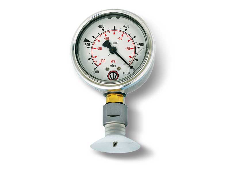 Punzone supporto Ventosa  per Vuotometro D.63 - Corpo inox  con attacco femm-maschio da 1/4" + codolo a lancia forato  , per controllo Vuoto  su  contenitori a tappo metallico - 0008152 - (Escluso  Vuotometro)