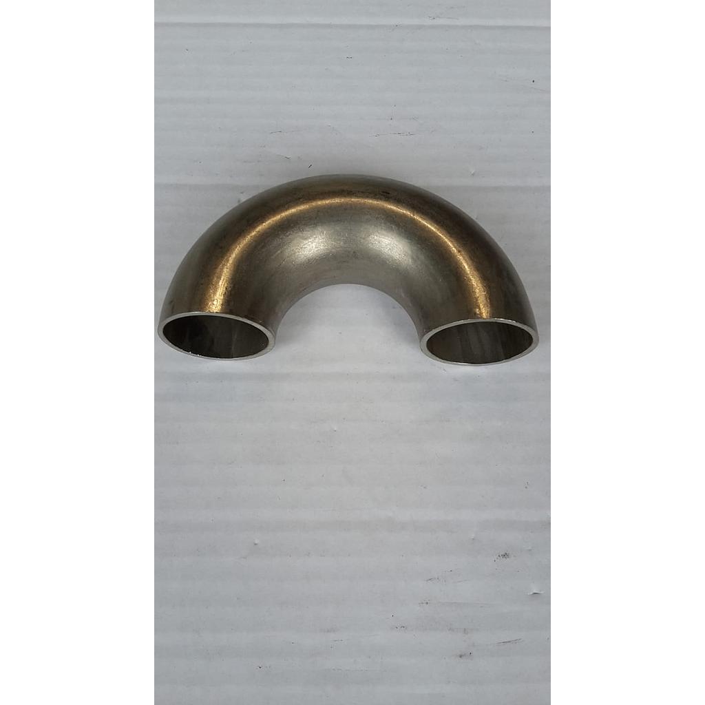 Curva inox aisi 316L - 180° - a saldare - diametro 33,7x2 mm - interasse 76 mm - Grezza