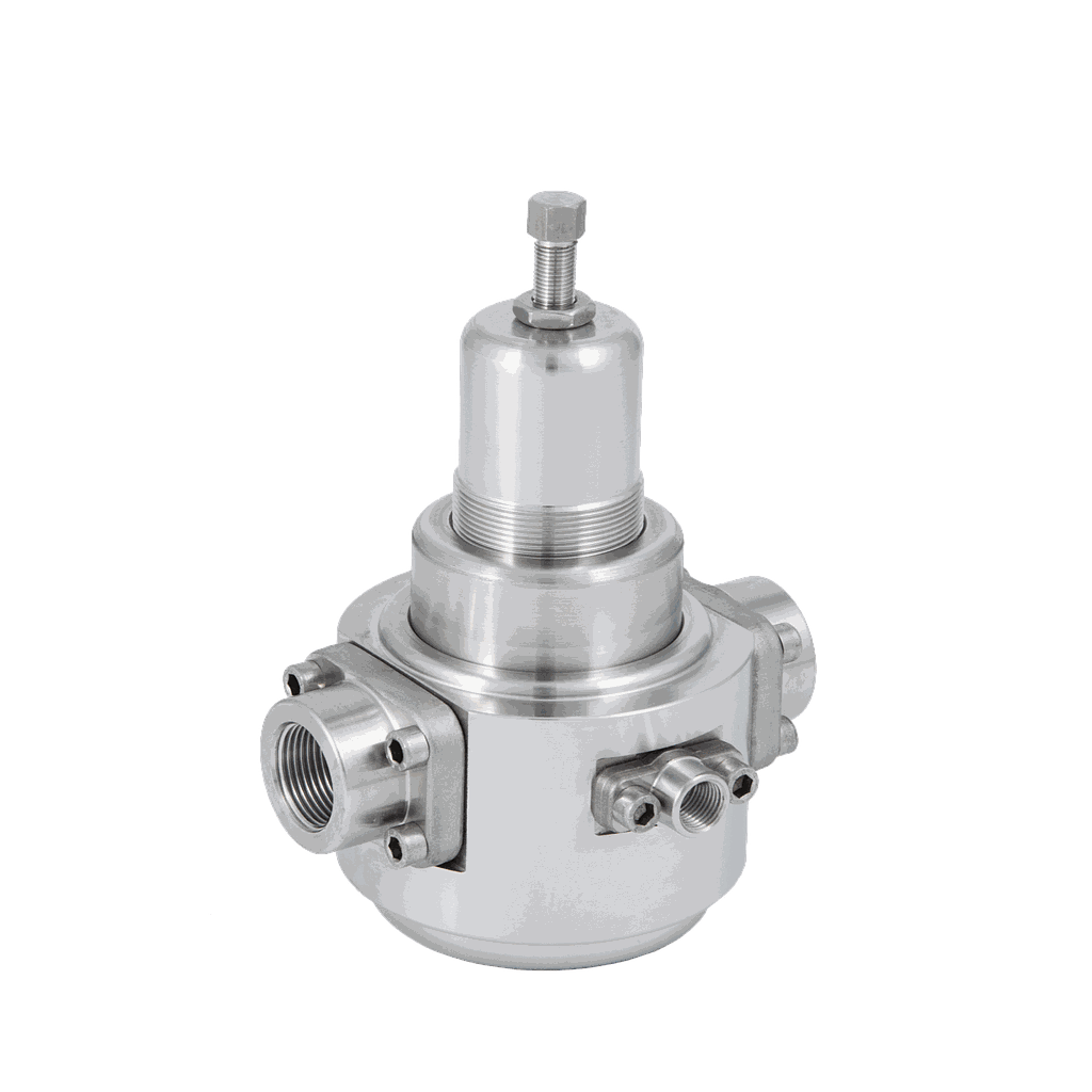 Riduttore  - Regolatore pressione x  Argon.., mod. 310R2 - Insert Deal ,  attacchi f.f.gas 1" , Corpo  inox316 , Membrana FPM ,  Press.ingr  50 bar,  Press. out   1,5÷15 Bar - cod.310R2#R0E0E0990I0