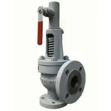 Valvola di sicurezza Maietti - mod. 300 Standard - Corpo in ghisa con connessioni flangiate EN1092-1 PN16/16 DN32x50 - Fluido: Vapore - Tenuta metallica (inox Aisi 316L) - Certificazione PED/CE inclusa - Cappello e cappuccio aperti con leva di prova. 