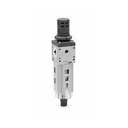 Filtro - Riduttore Aria Compressa , filettato FF Gas 1" - Campo 0,5 - 10 Bar - Attacco per manometro da 1/8" - Filtraggio aria 25 micron - Scarico condensa manuale - Mod. MX3-1-FR0000 - CAM   
