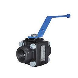 Valvola sfera 3PZ, cl.800Lbs, corpo LF2, sfera inox Aisi 316, tenuta Ptfe/Grafite - Full Bore - Standard, -100° / + 230°C - Mod. Master Star 135 SGS - Starline - Filettata FF Gas 1"