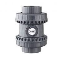 Valvola Ritegno FIP , in PVC-U , attacchi a Bocchettoni filettati f.gas 1/2" a sfera libera - mod.SXEFV VALV.RITEGNO SFERA D.1/2" FKM - Art.SXEFV12F
 
   