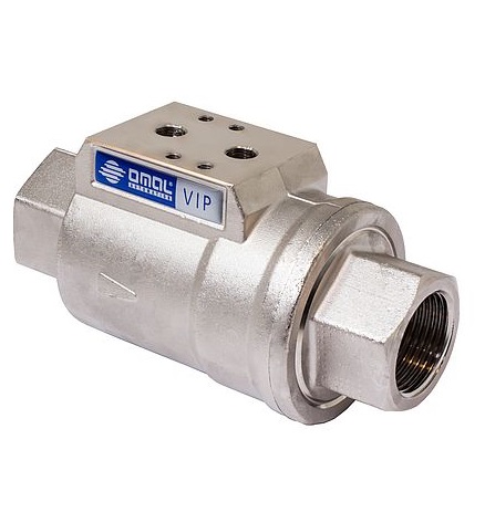 Valvola pneumatica di intercettazione a Semplice Effetto - Corpo  Ottone , Oring in EPDM - Attacchi filettati f.gas  2" - Mod.VIP-Omal -Cod.VC0E00009 