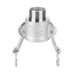 Raccordo Rapido Tipo Camlock Inox Aisi 316 - Tipo B - DN20 - Femmina con Leve - Attacco Gas Maschio 3/4" - Guarnizione EPDM