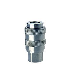 Raccordo Innesto Rapido in Ottone cromato - Presa Mini attacco f. gas 1/4" - cod.5053L - CAM
Innesto con movimento a Slitta , con Valvola ritegno incorporata.
(Per aria compr. - acqua - olio)
(Completare con Innesto Mini 5150L 1/4" m.)