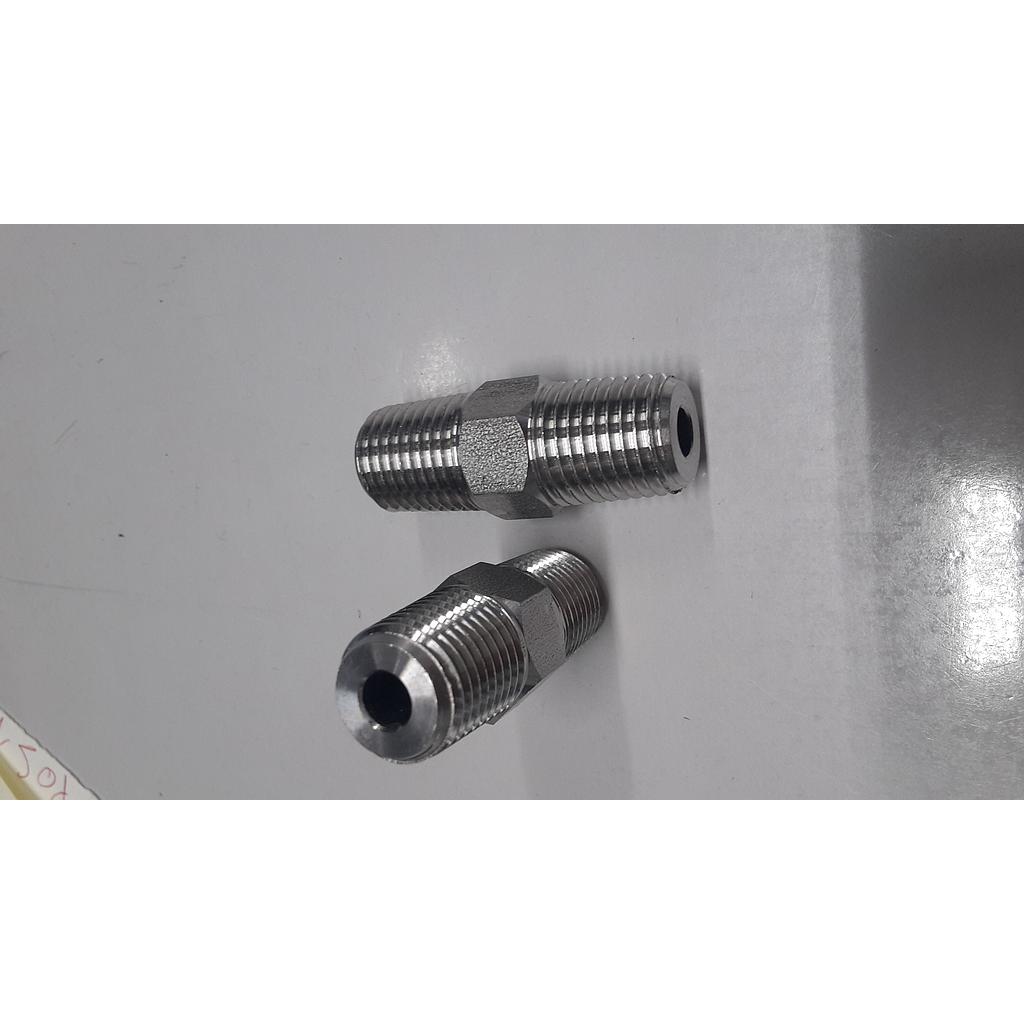 Nipplo esagonale inox316 m.m.conico 1/4"NPT - Cod.N5N-6006-IN.R.