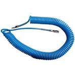 Tubo Spiralato in Poliuretano - Colore Blu - Diametro Esterno 8 mm - Completo alle Estremità di Raccordo Girevole Filettato Gas Maschio da 1/4" - Tubo da 10 Mt. - SU30805010AZ