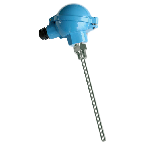 Termoresistenza PT100 Testa B - a tre fili - attacco inox 1/2" Gas Maschio - Stelo 6 x 100 mm sotto filetto