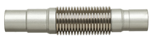Compensatore di dilatazione assiale con Soffietto in Aisi 321 Multiparete , in vista - Estremità attacchi a saldare di testa in Acc.carbonio PN16 DN100 - Convogliatore interno - Lunghezza a riposo 411 mm - Assorbimento totale  80 mm - 26 mm in trazione , 54 mm in compressione - Mod. AWM-L