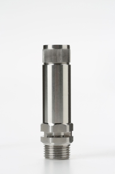 Valvola di sicurezza Nuova General Instruments mod. D10 - Corpo inox316 - Connessioni 1/2" ISO 228 Gas Maschio in ingresso - a Scarico Libero - Tenuta FFKM (-10/+255°C) - Fluidi: Vapore Surriscaldato (sconsigliato) - Collaudo: INAIL+CE IV  