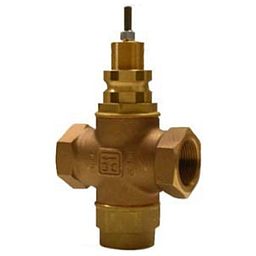 Valvola a globo 3 vie, attacchi 2" G, PN16, Kv 40, corpo e sede in bronzo, stelo in acciaio inox, otturatore 0T58 con tenuta in EPDM, premistoppa ad anelli a V autoregolanti in EPDM - cod. V3GB-50