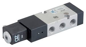 Elettropilota Standard a 5 vie (5/2) - Monostabile - filettato FF 1/4&#34; - N.C. - con azionamento manuale - Art. AZ - 522-ME - (Senza Bobina)