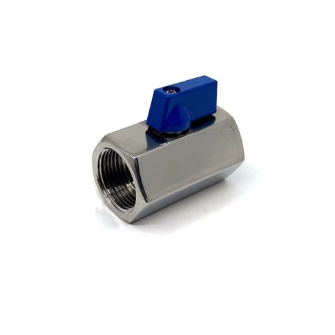 Valvola sfera MiniBall inox316 PN63 - 120°C - Farfalla in Alluminio - f.f.gas 1/4" - Mod.SS1100008-G