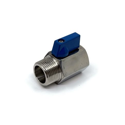 Valvola sfera MiniBall inox316 PN63 - 120°C - Farfalla in Alluminio - m.f.gas 1/2" - Mod.SS1110015-G