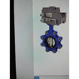 Valvola farfalla  Lug  mod. L9.120 P16 DN150+BRA - corpo ghisa sferoidale , disco inox316 ,  guarnizione EPDM - 
-Completa di  :  MOTORE elettrico mod.AOX  da 230/50-60Hz ,  con protezione termica del motore , servizio S2- 15min . Custodia in Alluminio pressofuso, ingranaggi e vite senza fine in acciaio, settore dentato in bronzo , manovra manuale mediante chiave in dotazione . Oblò con indice graduato posizione valvola , 4 fine corsa, 2 contatti disponibili per la segnalazione . Attacchi a norme ISO 5211 , fermi meccanici 0-90° regolabili +- 5% , inserto a quadro poligonale . Protezione IP 68 , range di temperatura -20°C +70°C , 
