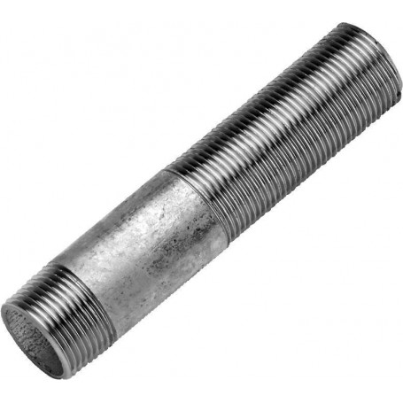 Vite di  allungamento / passaparete in acciaio zincato  m/m 1&#34; - 140 - filetto conico 18 mm x filetto cilindrico 60 mm