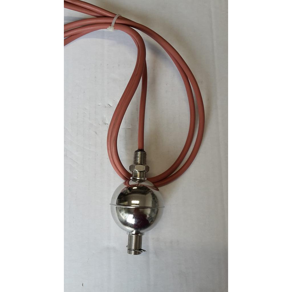 Regolatore di Livello inox 316 - Sferico diam.52 mm - Cavo Silicone 2 mt - 2 fili - 130°C - attacco Gas Maschio 1/4&#34; - mod.BL1