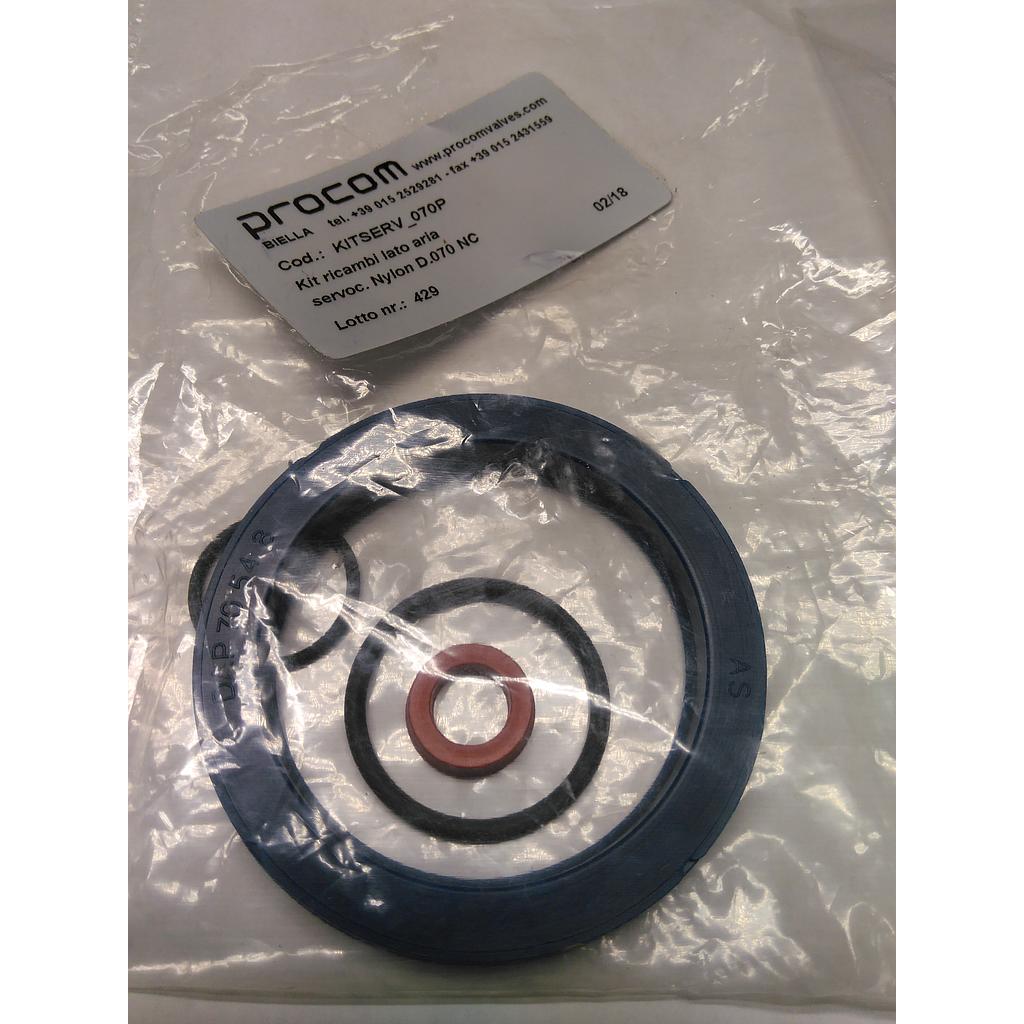 Kit ricambio lato aria - Servocomando Nylon diam. 70 - Procom - Cod. KITSERV_070P