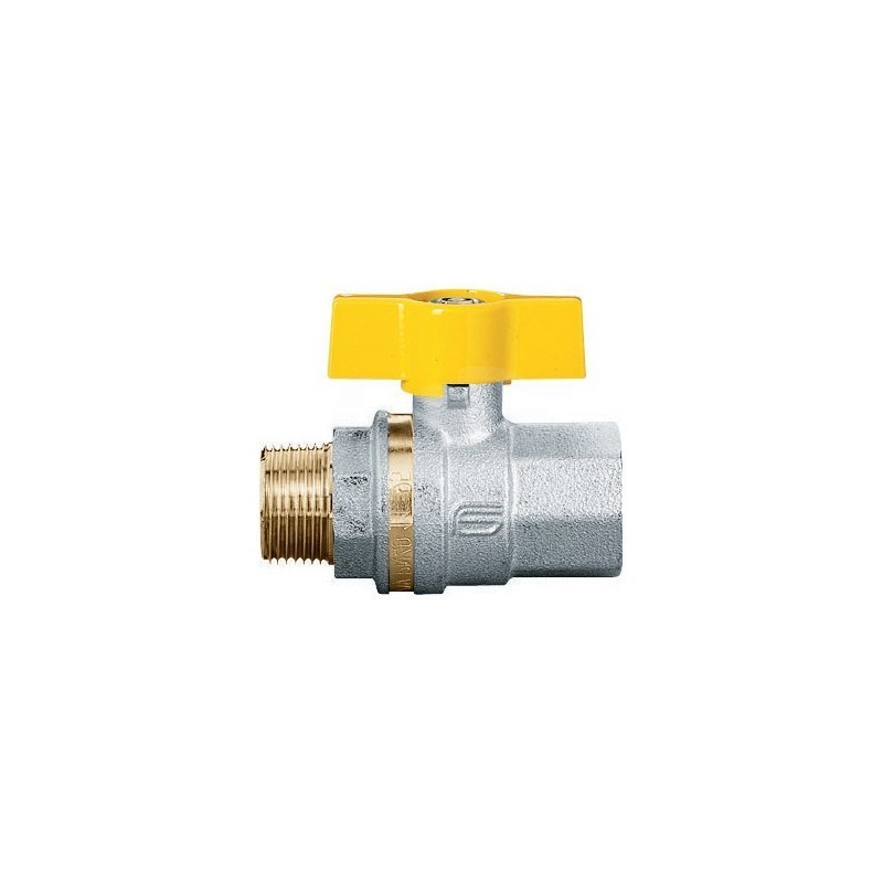 Valvola sfera Ottone x Gas, Farfalla Gialla, -20 / +60°C, PN63 - mod.1022-VENUS - MF 1/2&#34; 