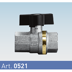 Valvola sfera Ottone Cromato, con Farfalla , serie Standard x Acqua-Aria, -15 / +120°C - PN63, mod. 0521-Galaxy FF 1/4"   