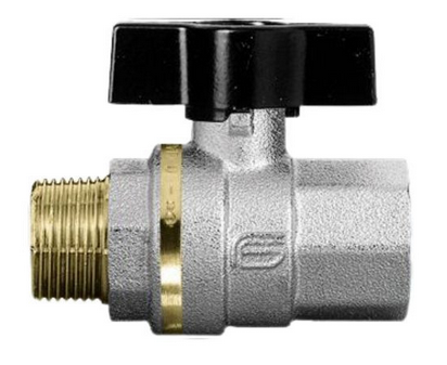 Valvola a Sfera - Mod. GALAXY - Corpo in Ottone Cromato - Serie Standard - Con Farfalla - Temperatura di Lavoro -15 / +120 °C - Filettata MF Gas - PN63 3/8"