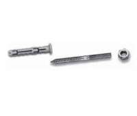 Kit composto da : Vite inox M10 x 120 , per Ferro-Legno + tassello Nylon + dado inox M10 - Per collare inox - 2 1/2" - 8" 