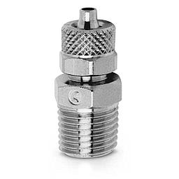 Raccordo Ottone  - Calzamento - A. Compressa   diritto  m.gas conico 1/4 - 10 - Mod. 1510 - CAM