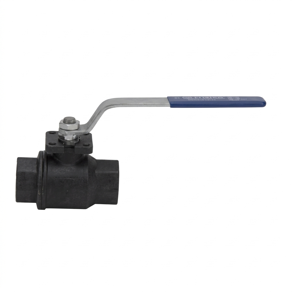 Valvola a Sfera Monoblocco - Corpo in Acciaio al Carbonio A105 - Sfera in Inox AISI 304 - Tenuta in PTFE / Grafite - Con Leva - Temperatura di Lavoro -20 / +160 °C - Pressione Massima 5 bar - Filettata FF Gas - 1/2"