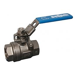 Valvola sfera monoblocco, corpo e sfera inox 316, slitta di blocco, attacchi FF 3/4"