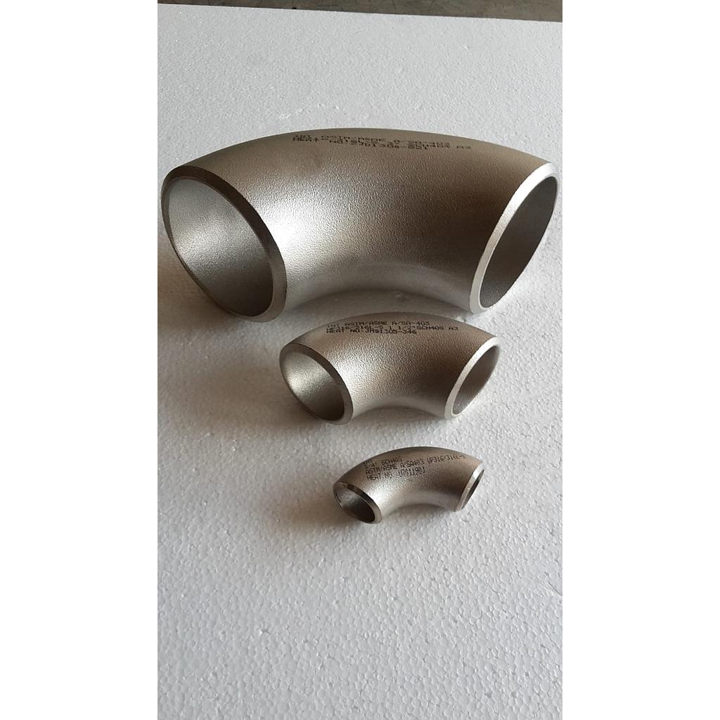 Curva 90° LR - 1 1/2&#34; - 48,3 x 3,68 mm - SCH40S - ASTM A403WP316L