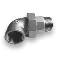 Bocchettone Curvo 90° inox Aisi 316 - Tenuta Conica - Filettato gas conico/cilindrico MF 1&#34; - IMPORT