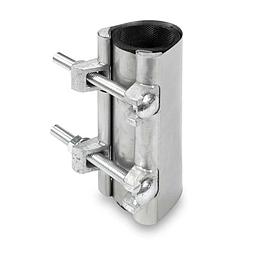 Collare di riparazione inox 304 - 6" - Guarnizione interna in gomma NBR (-30+70°C) - a 2 Tiranti in acciaio 8.8 zincato