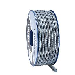 Treccia in filato di Carbonio , impregnato con miscela di PTFE e Grafite - 06X06mm - max 280°C - pH 1-13 - Cod.C8104L