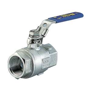 Valvola sfera monoblocco, corpo e sfera inox 316, slitta di blocco, attacchi FF 2&#34;