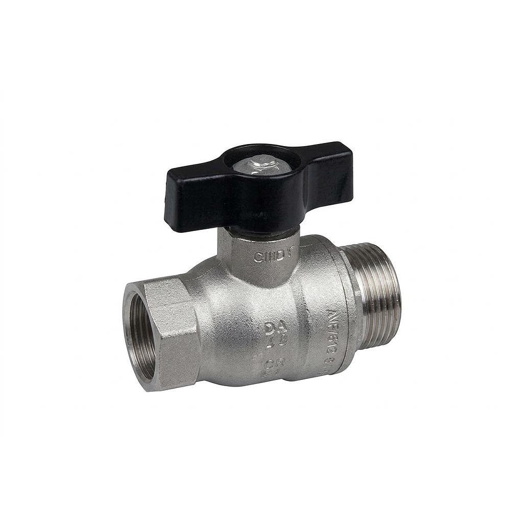 Valvola a Sfera Monoblocco - Mod. ALBA - Corpo in Inox AISI 316 - Con Farfalla - Temperatura di Lavoro -20 / +150 °C - Filettata FF Gas - PN100 1/2"