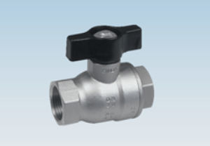 Valvola sfera monoblocco inox 316, con Farfalla, -20 / +150°C, (PN100 a 25°C), attacchi filettati FF 1/2", Mod. ALBA