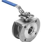 Valvola a sfera Wafer, corpo da fusione inox aisi 316, sfera inox aisi 316, tenuta in Teflon, attacchi flangiati PN16 DN50 - Temperatura -10 / +150°C - Completa di leva - Art. 1080 N.Serie