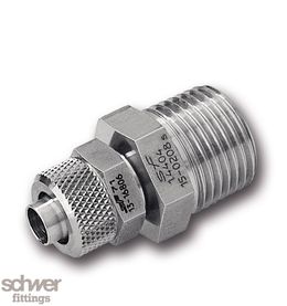 Raccordo inox aisi 316 a Calzamento - Diritto - Filettato Gas Maschio Conico 1/4&#34; x 6