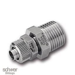 Raccordo inox aisi 316 a Calzamento - Diritto - Filettato Gas Maschio Conico 1/4" x 6