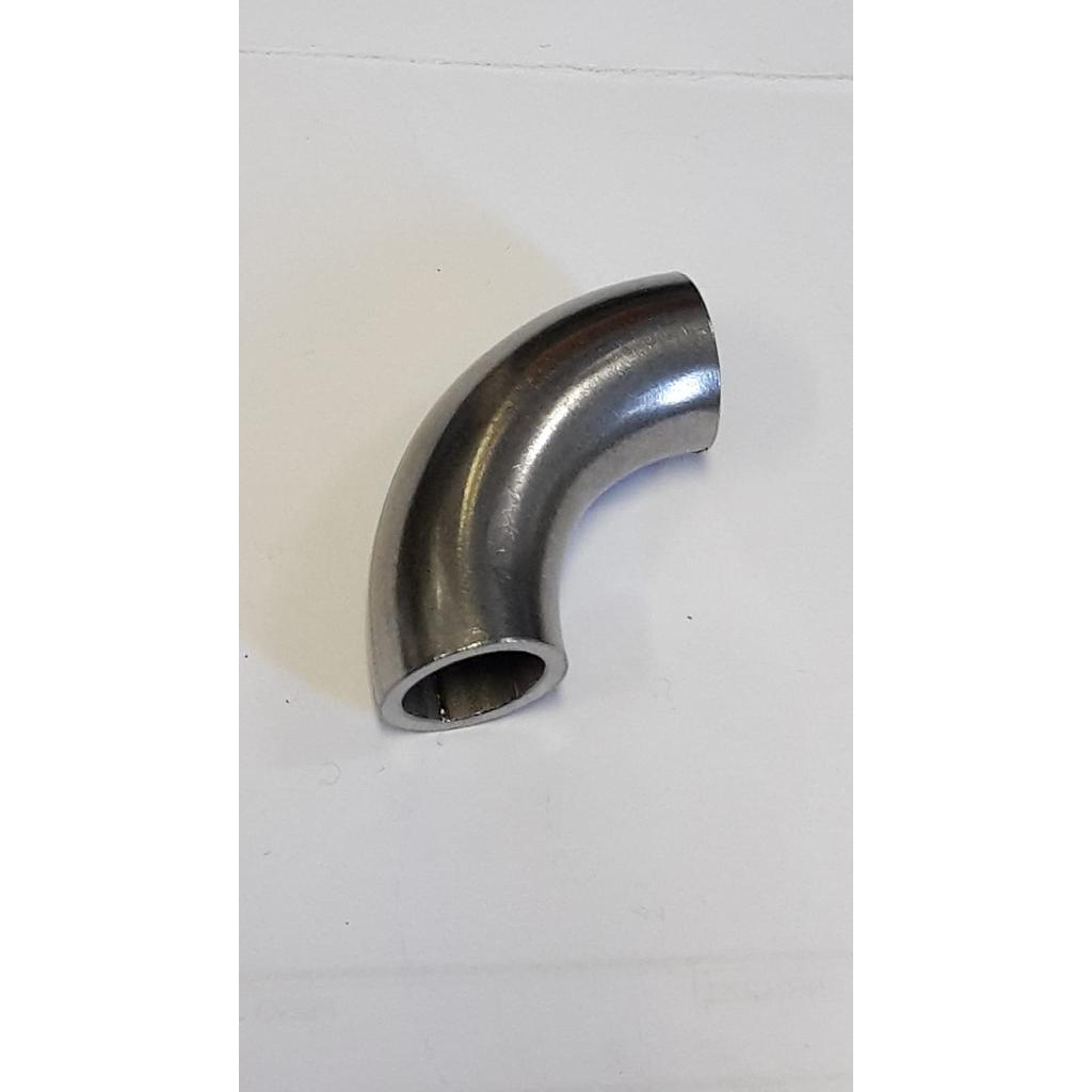 Curva 90° Saldata Elettrounita inox aisi 316L - Grezza - 3/4&#34; - diam. 26,9x2,6 mm - R= 28,5 - Cert.EN/4